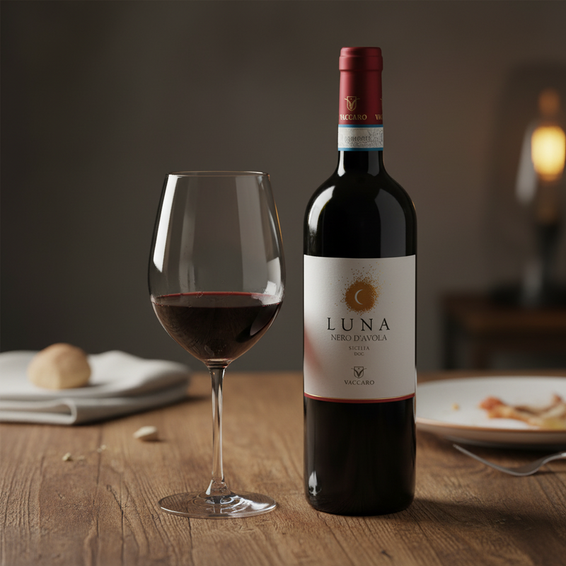 Nero d’Avola Luna Vaccaro ‑ Vin Rouge Sicilien (75 cl) — en situation