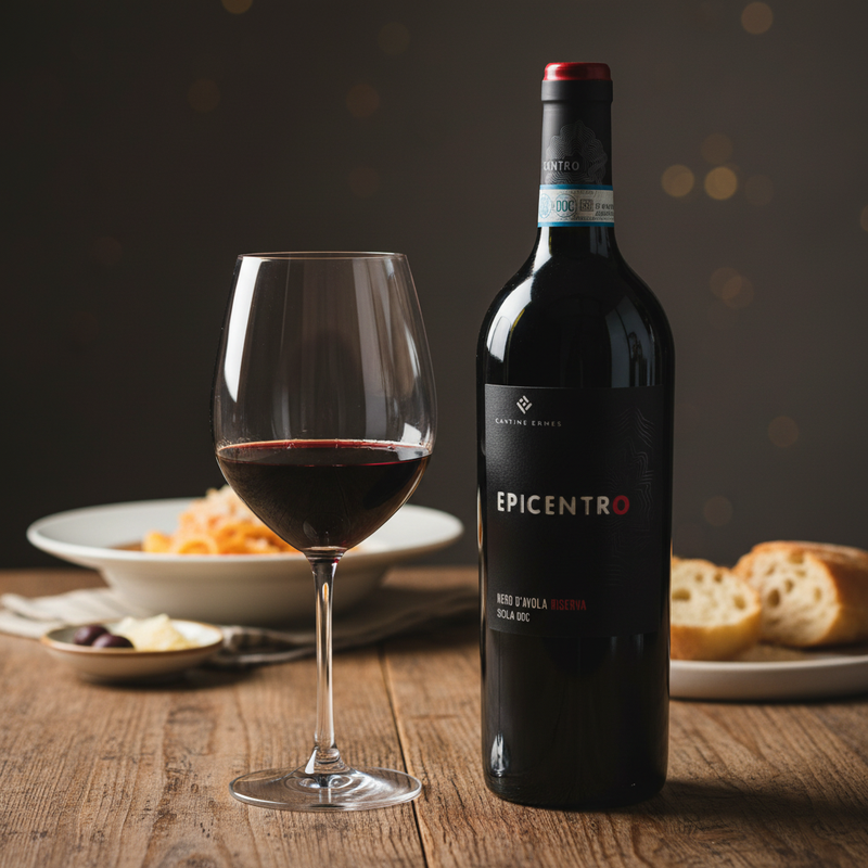 Nero d’Avola Riserva Cantine Ermes - Epicentro (75 cl) - en situation d'usage