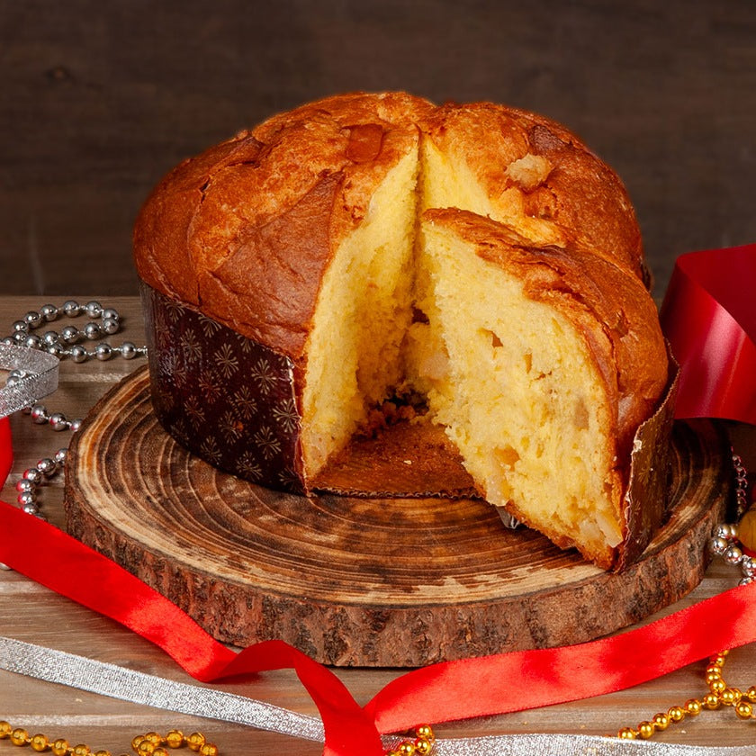 Panettone Morelli au Limoncino tranché, vue de la mie