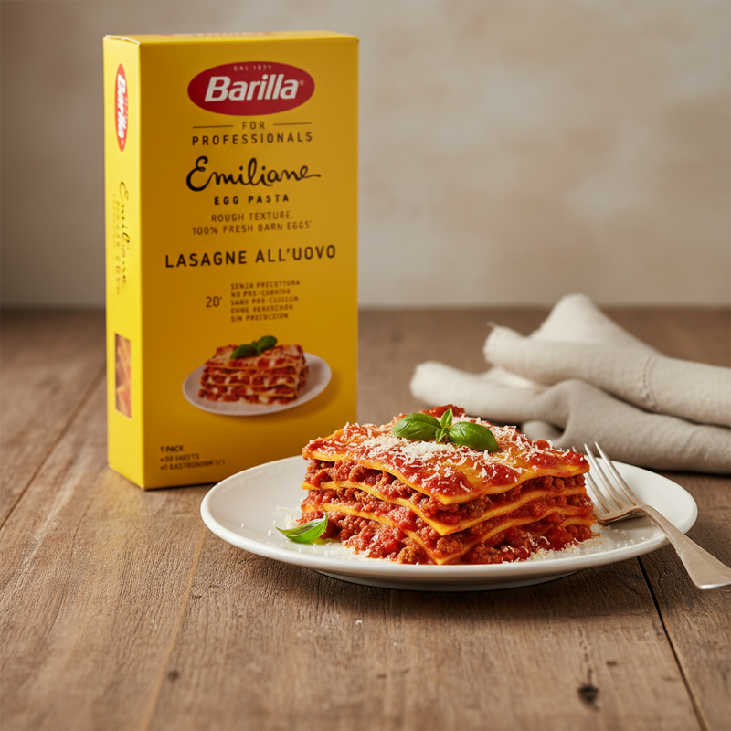 Pâte à Lasagne Barilla – Collezione (500 g) - en situation d'usage