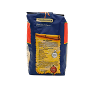 Face arrière de l'emballage des Rigatoni Pastificio Di Martino 500g avec la recette et les instructions de cuisson.