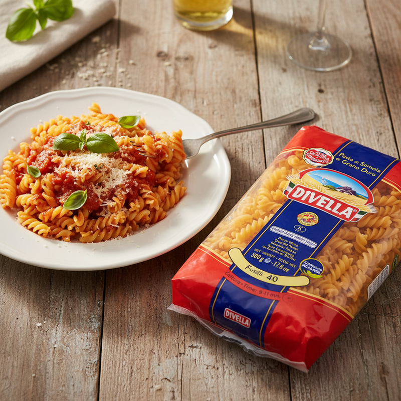 Fusilli Divella – Pâtes torsadées (500 g) - en situation d'usage