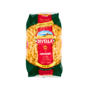 Paquet de pâtes courtes Fusilli N°40 de la marque Divella - 500g. Pâtes de semoule de blé dur, tréfilées au bronze pour une texture idéale.