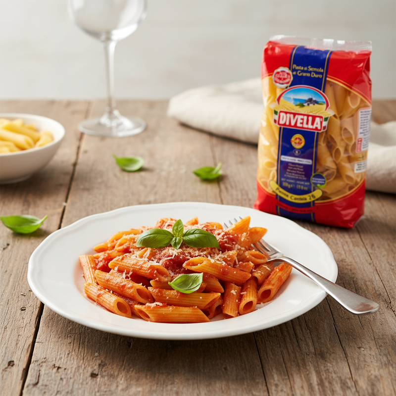 Penne Candela Divella - Format (500 g) - en situation d'usage