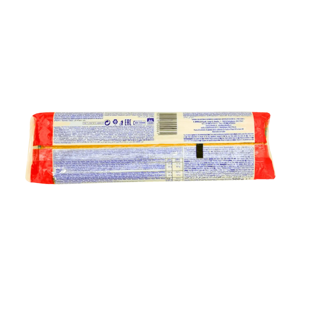 Long Pasta Bucatini No. 6 Divella 500g – Nutritional information and composition for superior quality pasta.