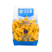 Paquet de Rigatoni Napoletani N°124 De Cecco 500g - Pâtes italiennes de qualité supérieure, semoule de blé dur, séchage lent et tréfilage au bronze.