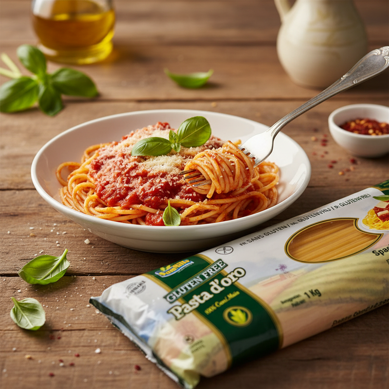 Spaghetti Sans Gluten Sam Mills - 100 % Maïs (1  kg) - en situation d'usage