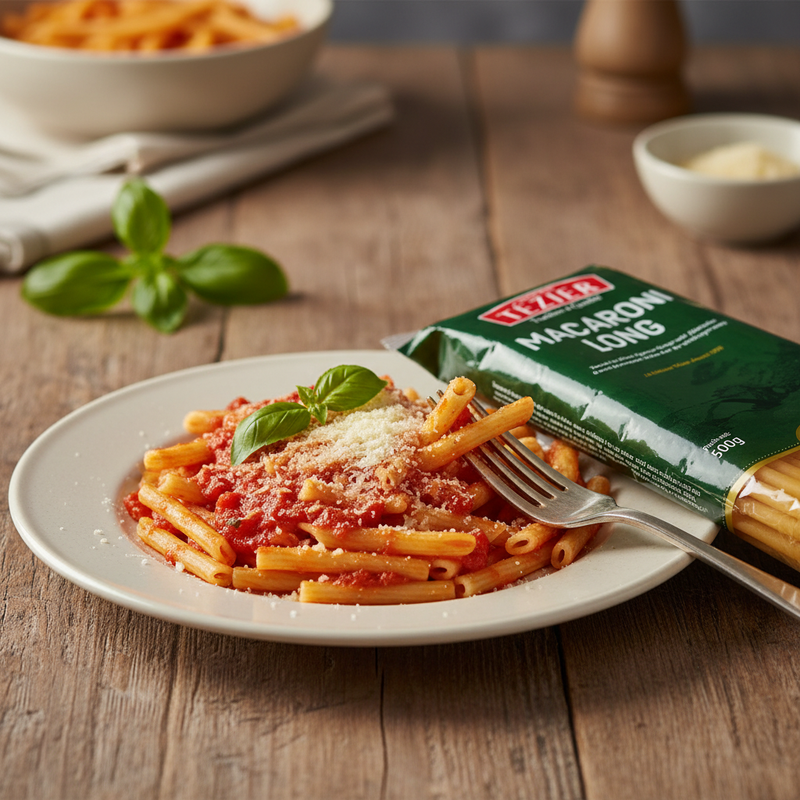 Macaroni Long Tézier - Tradition Française (500 g) - en situation d'usage