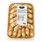 Cannoli siciliens IGT fourrés à la crème au citron, dessert italien traditionnel 1kg