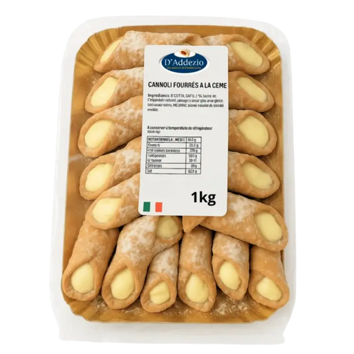 Cannoli siciliens IGT fourrés à la crème au citron, dessert italien traditionnel 1kg
