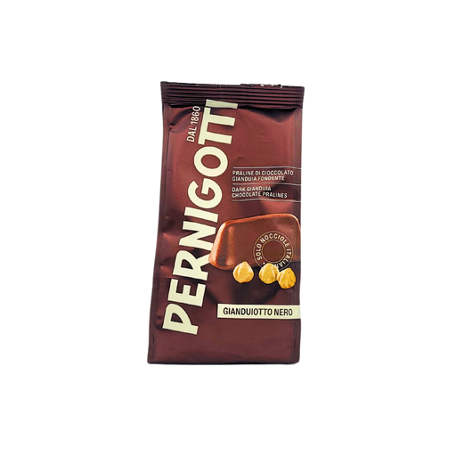 Sachet de Gianduiotto Pernigotti 140g vu de face, praliné au chocolat et noisettes.