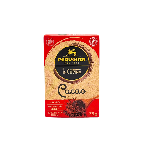 Face avant du cacao Perugina In Cucina 75g avec logo et description.