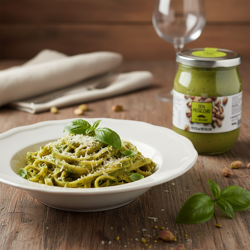 Pesto de Pistache Sicilienne Il Siciliano - (560 g) - en situation d'usage