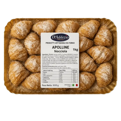 Plateau de sfogliatelle mignon à la crème de noisette D’Addezio, pâtisserie italienne artisanale 1 kg