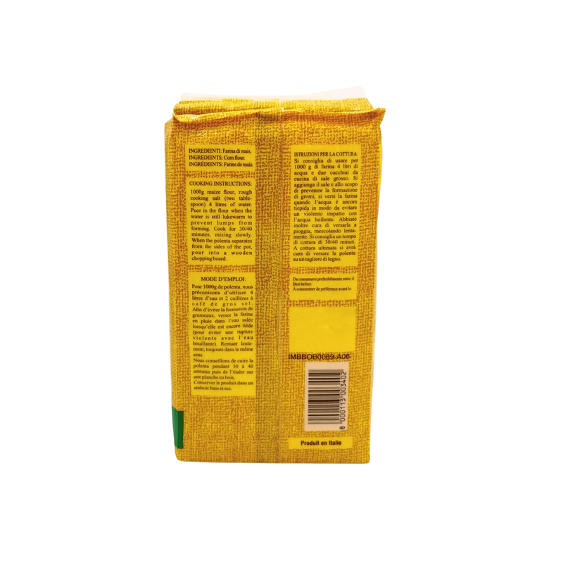 Polenta Bergamasque Nicoli 1kg - Ingrédients et valeurs nutritionnelles - Face arrière