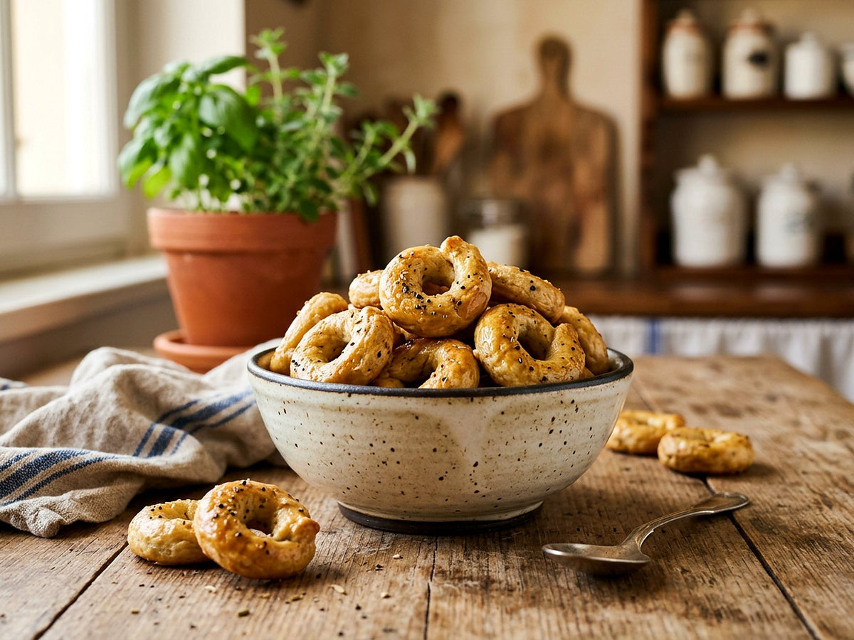 Taralli maison au vin blanc et au poivre noir