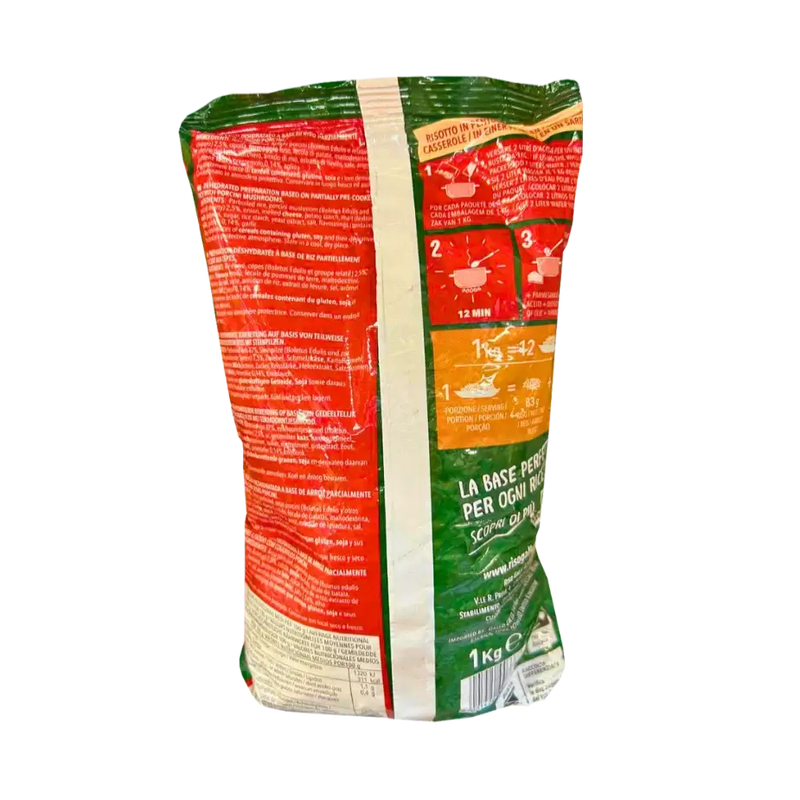 Informations nutritionnelles et préparation du riz aux cèpes Gallo - Base pour risotto, arancini et autres recettes - 1kg
