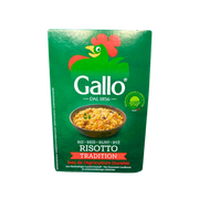 Image de la face avant du paquet de Riz Risotto Tradition Gallo BIO 500g, issu de l'agriculture durable, idéal pour des plats de risotto.
