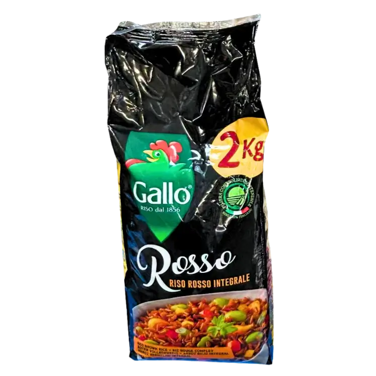 Riz rouge Gallo 2 kg - Vue avant de l'emballage.