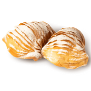Sfogliatelle mignon italiennes fourrées à la crème de noisette, pâtisserie feuilletée artisanale napolitaine