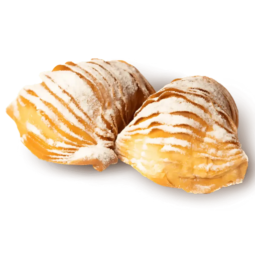 Sfogliatelle mignon italiennes fourrées à la crème de noisette, pâtisserie feuilletée artisanale napolitaine
