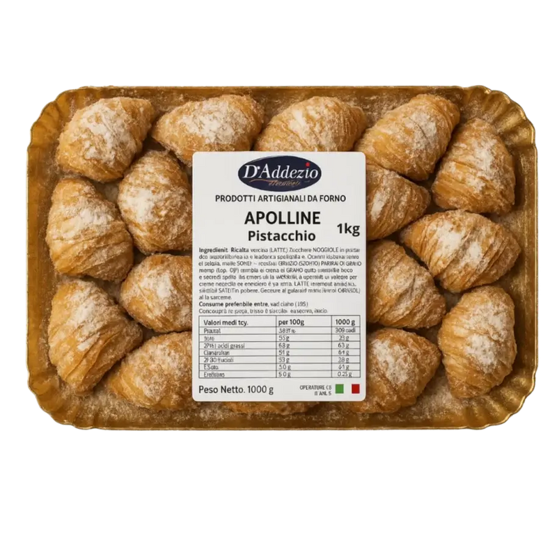 Sfogliatelle Apolline mignon italiennes à la crème de pistache - pâtisserie napolitaine artisanale D’Addezio 1kg