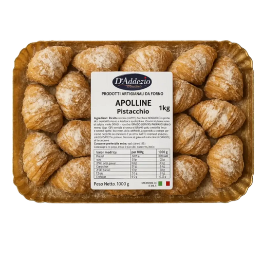 Sfogliatelle Apolline mignon italiennes à la crème de pistache - pâtisserie napolitaine artisanale D’Addezio 1kg