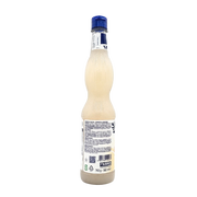 Face arrière de la bouteille de sirop d’orgeat Fabbri 560ml, avec détails des ingrédients, informations nutritionnelles et recommandations d’utilisation.