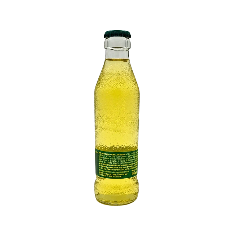 Bouteille de Cedrata Tassoni, limonade italienne au cédrat de Calabre, 18cl, rafraîchissante et pétillante aux nuances fruitées.