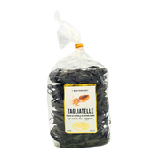 Pâtes à l’encre de seiche Pirro 250g - Tagliatelle artisanales noires de seiche en sachet transparent.