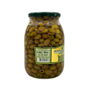 Bocal de 880g d'olives taggiasche marinées en huile de qualité, produit authentique de Ligurie.