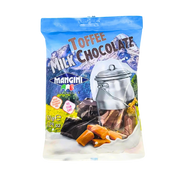Bonbons Caramel au Lait Mangini Toffee Chocolat 150 g, douceur italienne mêlant caramel fondant et chocolat au lait.