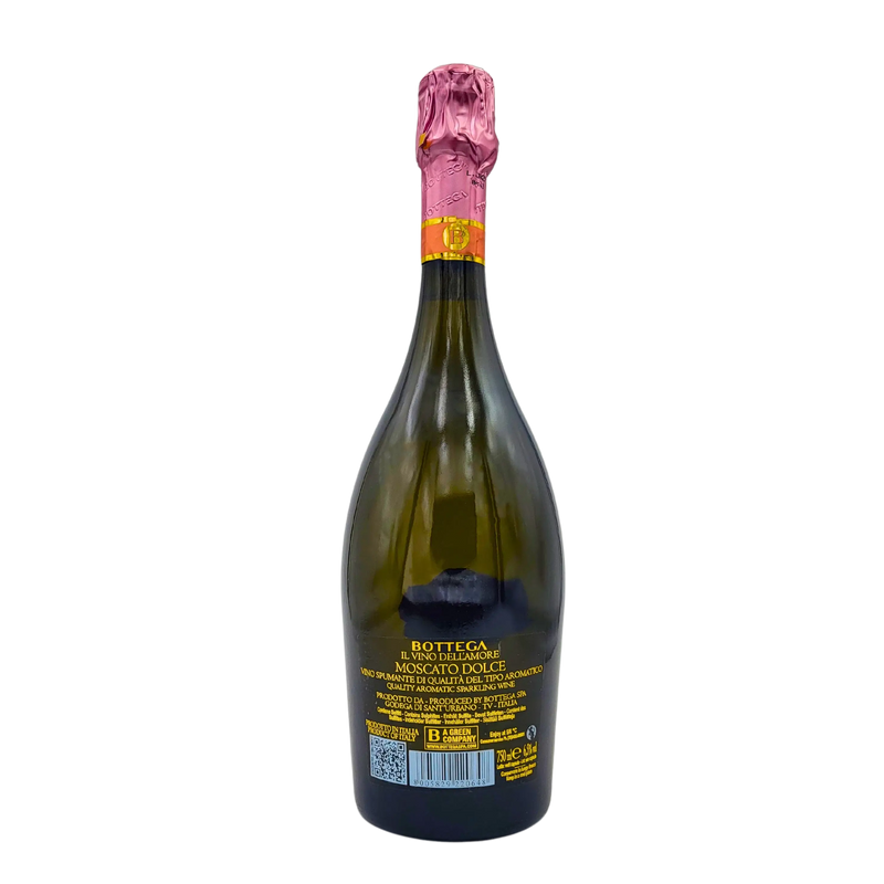 Bouteille de moscato bottega Petalo Il Vino dell'Amore 75cl, vin pétillant doux italien.