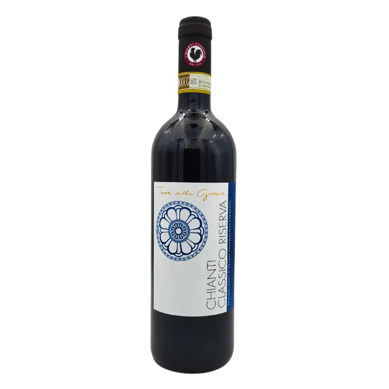 Bouteille de Vin Rouge Chianti Classico Riserva DOCG Torre delle Grazie 75cl avec étiquette élégante.
