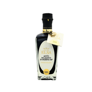 Bouteille de vinaigre balsamique de Modène IGP vieilli Acetaia Elsa 250ml – étiquette élégante noire et dorée avec médaillon central