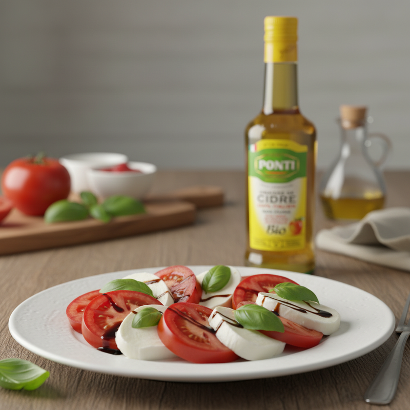 Vinaigre de Cidre Non Filtré Bio - Ponti - 500 ml - en situation d'usage