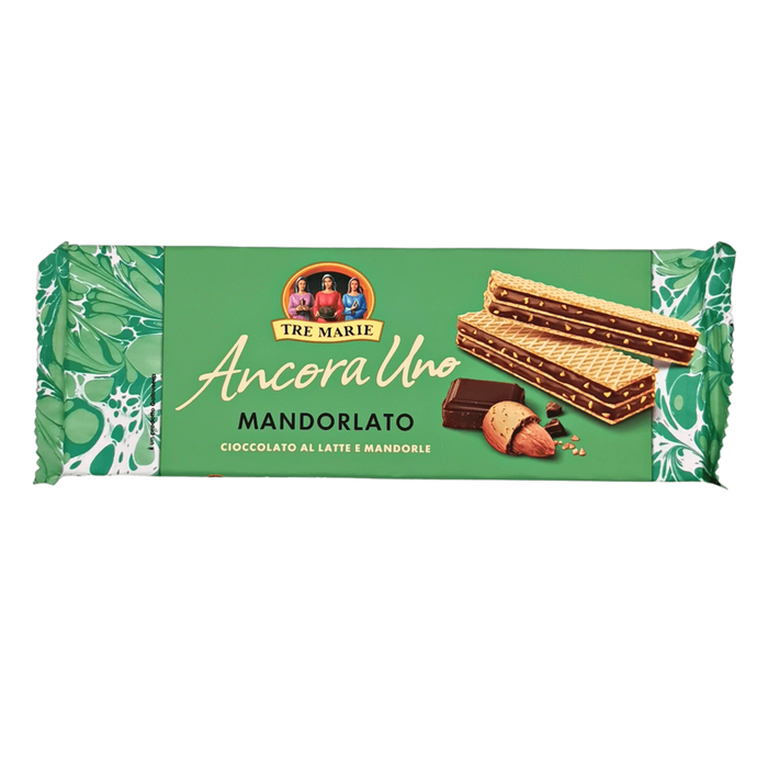 Biscuit Gaufrette aux Amandes avec Crème de Chocolat au Lait et Amandes de Sicile Ancora Uno Tre Marie 140g