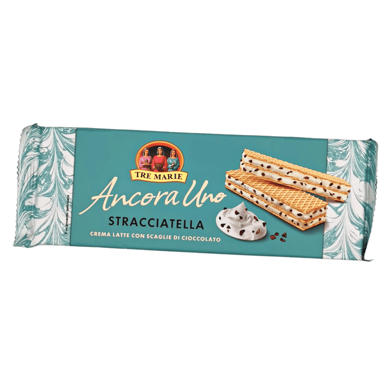Gaufrette Tre Marie Ancora Uno Stracciatella 140g, délice chocolaté croquant et fondant, idéale pour un plaisir gourmand.