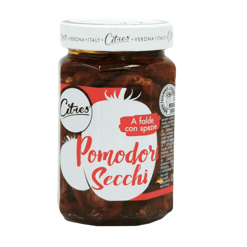 omates Séchées Citres - 100% Italien en gros plan - Assaisonnement épices origan, piment, ail