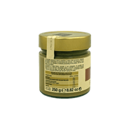 Pot de pâte à tartiner pistache Oliva 250g avec étiquette nutritionnelle