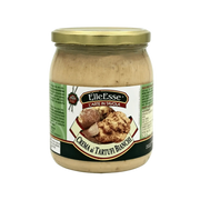 Pot de crème de truffe blanche ElleEsse 520 g, idéal pour sublimer pâtes, risottos, viandes et bien plus, avec une saveur élégante et raffinée.
