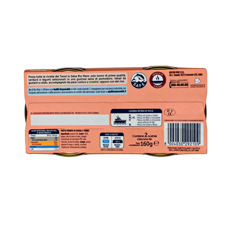 Thon en Sauce aux Haricots Rio Mare 320g - Plat prêt à consommer avec thon et haricots savoureux