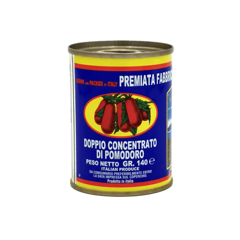Boîte de double concentré de tomate Giovanni Paudice 140 g, riche en antioxydants, parfaite pour rehausser les plats.