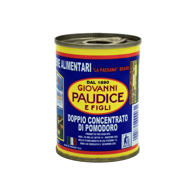 Double concentré de tomate Giovanni Paudice 140 g, riche en lycopène et antioxydants, idéal pour sublimer les recettes et remplacer le sel.