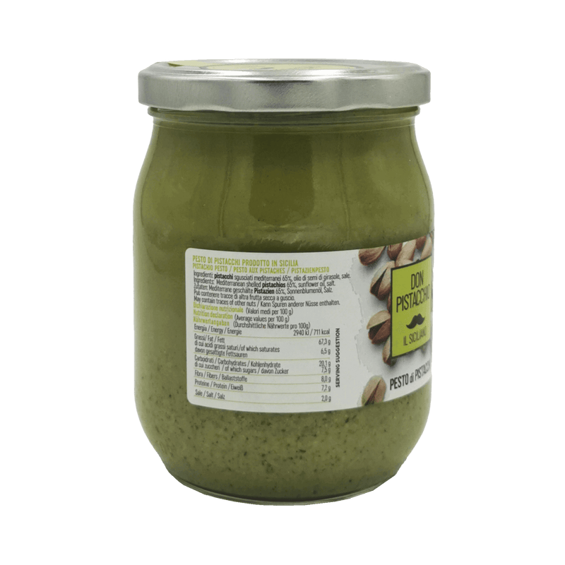 Pesto de Pistache Sicilienne Il Siciliano – liste des ingrédients sur l’étiquette