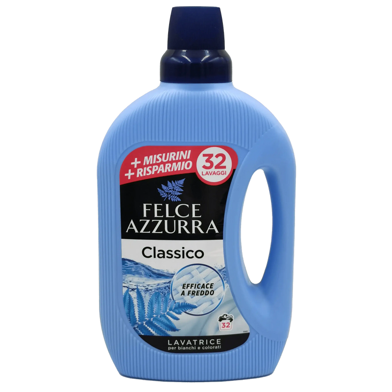 Lessive liquide Felce Azzurra Classique 1,6l avec parfum authentique et formule concentrée