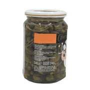 Bocal en verre de Caprons Italiens Citres 540 g, antipasti artisanal italien avec caprons cueillis à la main et conservés en saumure.