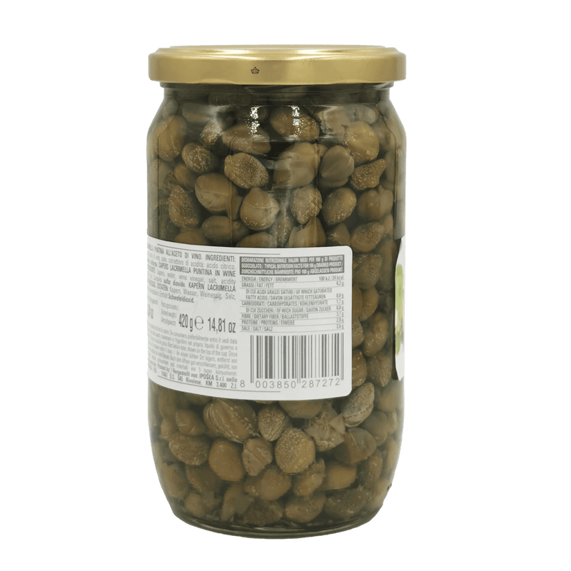 Bocal de Câpres Italiennes Iposea 690 g, véritable trésor culinaire italien aux arômes méditerranéens.