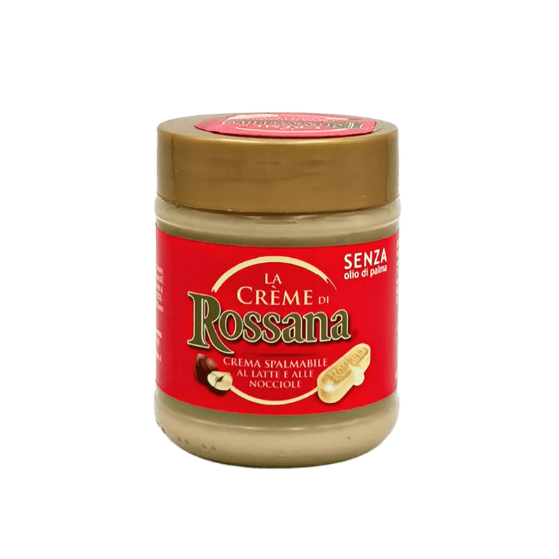 Pot de 200g de pâte à tartiner noisette La Crème Di Rossana, spécialité italienne crémeuse au lait et noisette.