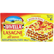 Emballage de pâte à lasagne Divella, lasagnes aux œufs 500g